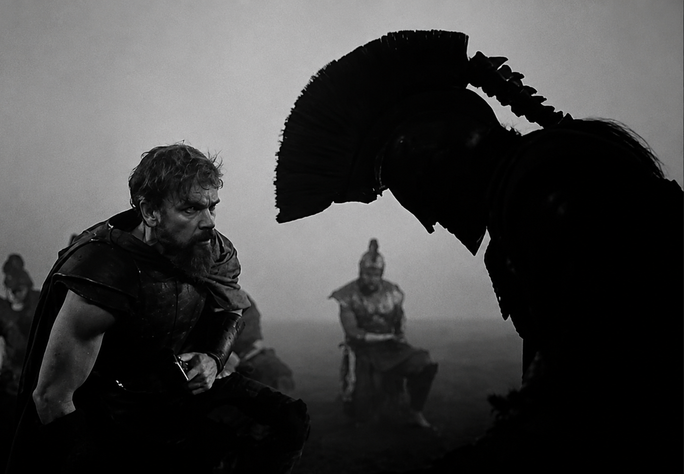 Agamemnon edit thumbnail: black-and-white cinematic scene from Troy